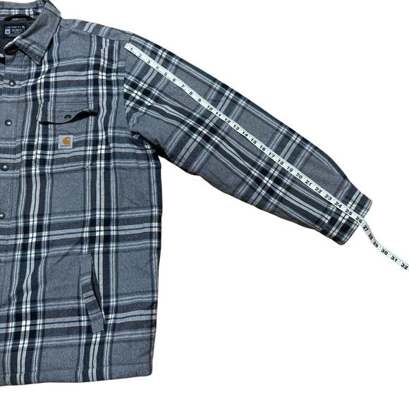 Carhartt Plaid Flannel Sherpa Lined Jacket Relaxed Fit Heavyweight Men Size XXL - Picture 5 of 9